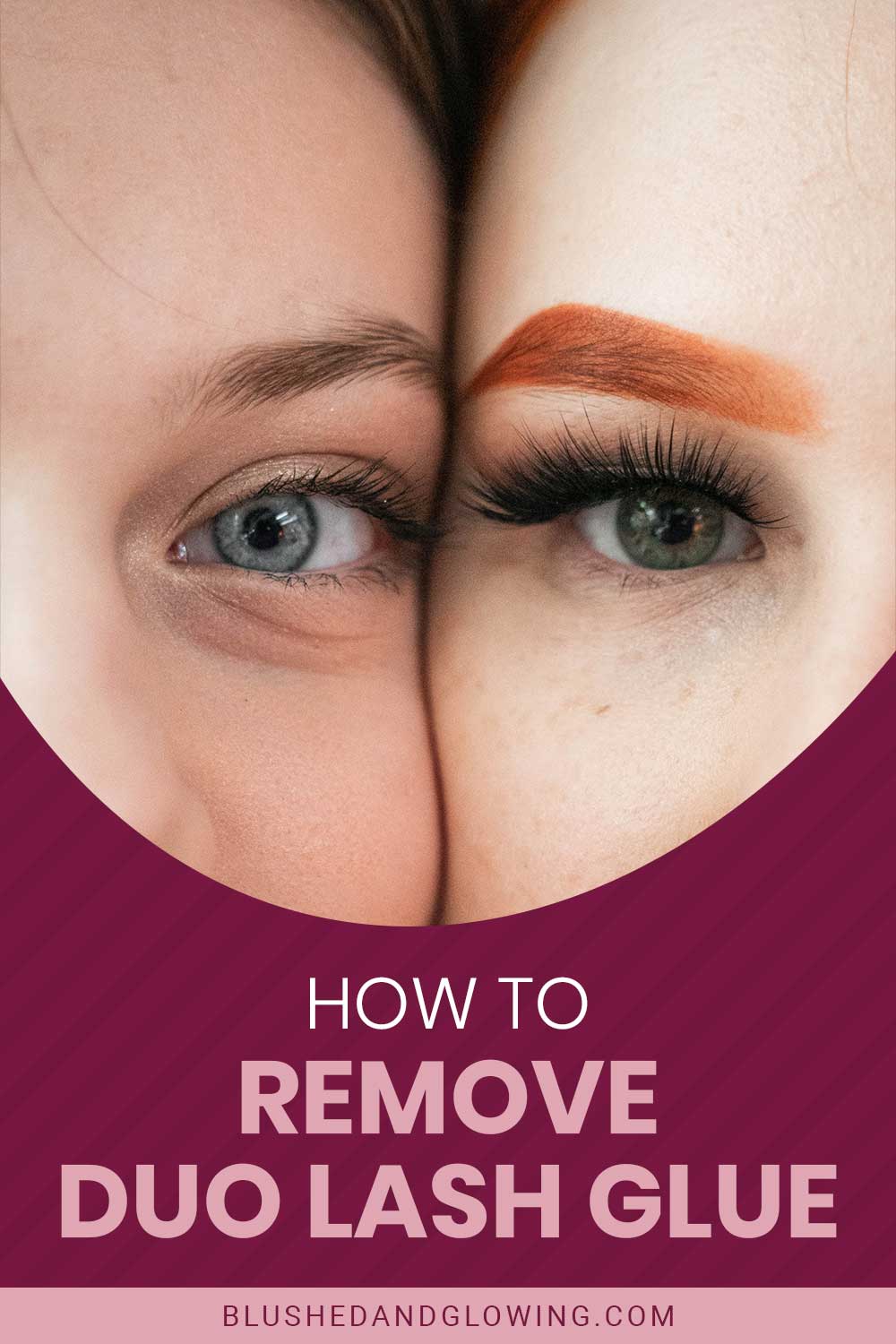 Closeup eyes of two different women - How to Remove Duo Lash Glue