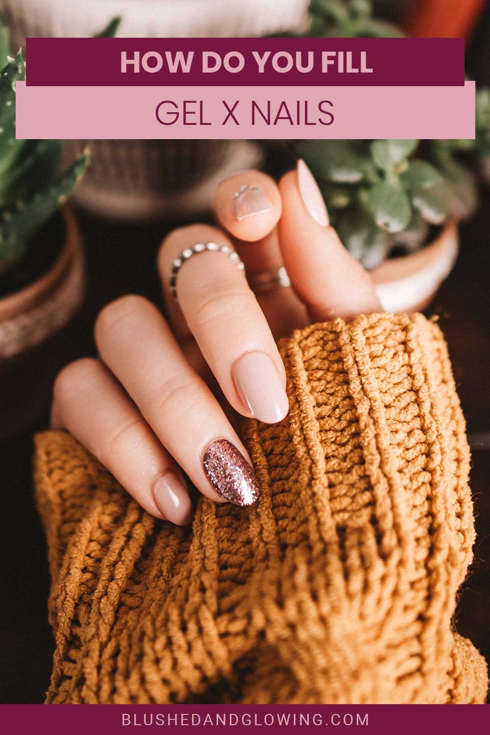 Woman's hand with one brown nail - How Do You Fill Gel X Nails