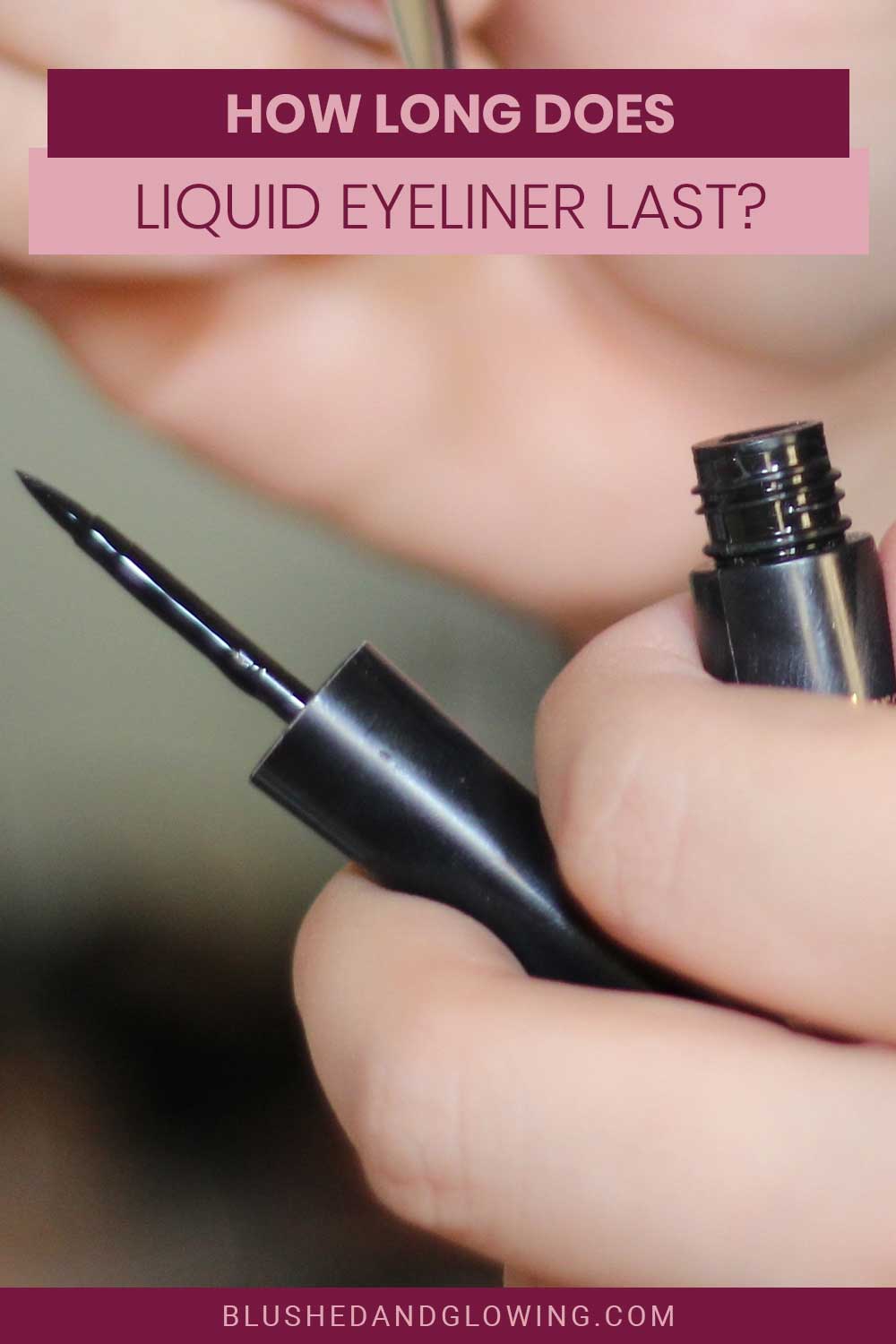 Liquid eyeliner of a woman's hands - how long does it last?