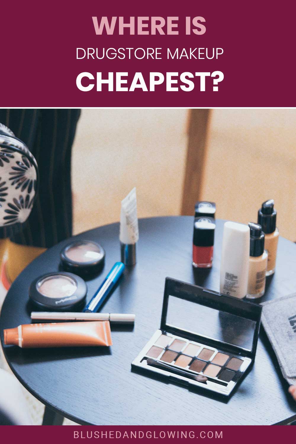 Some makeup items on a black table - Cheapest Drugstore Makeups.